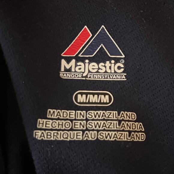 Majestic New England Patriots 1/4 Zip Sport Shirt M Long Sleeve Red White Blue - Picture 8 of 10